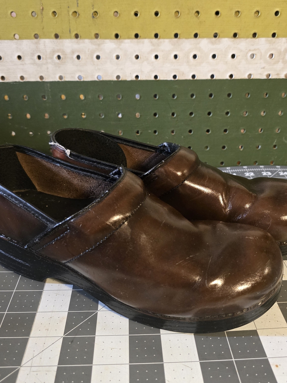 Dansko Brown Leather Slip-On Clogs Size 43